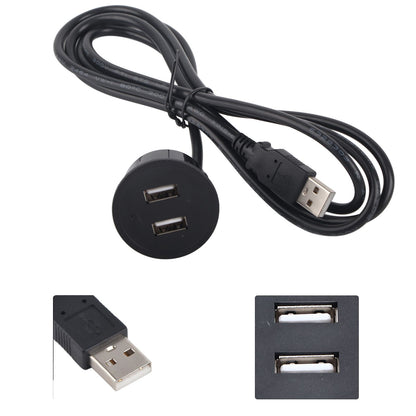 2 USB Charging Socket with 1.5m Cable Embedded Installation 5V 1A Multipurpose for Mobile Phone Cameras TabletUSB Output
