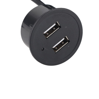 2 USB Charging Socket with 1.5m Cable Embedded Installation 5V 1A Multipurpose for Mobile Phone Cameras TabletUSB Output