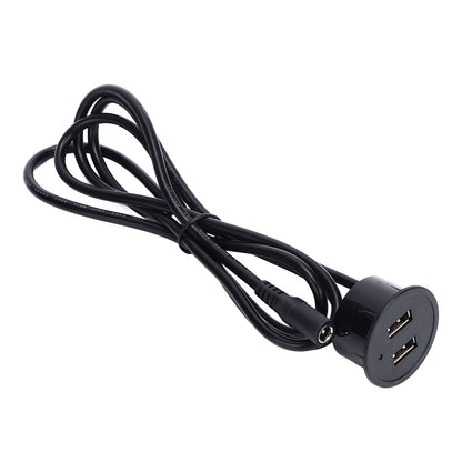 2 USB Charging Socket with 1.5m Cable Embedded Installation 5V 1A Multipurpose for Mobile Phone Cameras TabletDC5521 Output