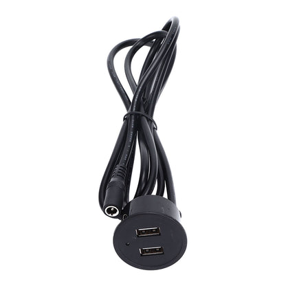 2 USB Charging Socket with 1.5m Cable Embedded Installation 5V 1A Multipurpose for Mobile Phone Cameras TabletDC5521 Output