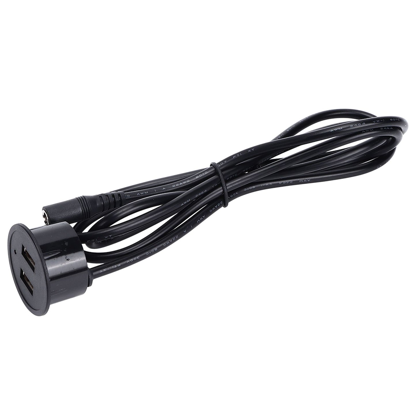 2 USB Charging Socket with 1.5m Cable Embedded Installation 5V 1A Multipurpose for Mobile Phone Cameras TabletDC5521 Output