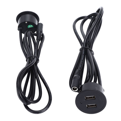 2 USB Charging Socket with 1.5m Cable Embedded Installation 5V 1A Multipurpose for Mobile Phone Cameras TabletDC5521 Output