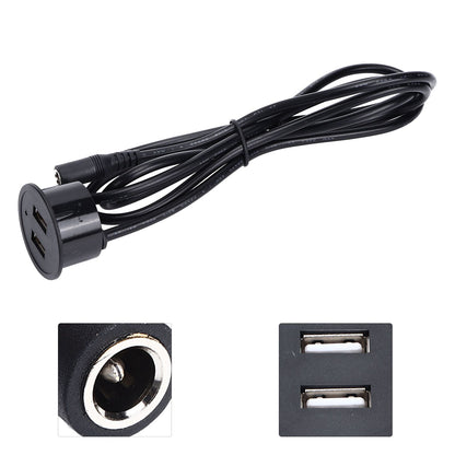 2 USB Charging Socket with 1.5m Cable Embedded Installation 5V 1A Multipurpose for Mobile Phone Cameras TabletDC5521 Output