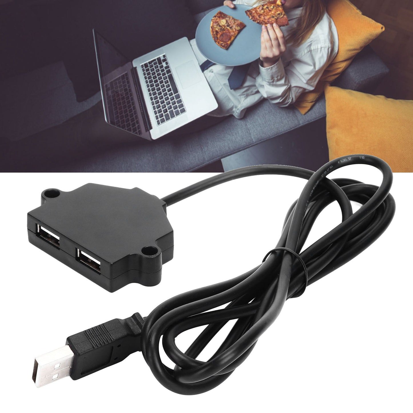 Dual USB Charging Socket with 1.5m Cable 5V 1A Multipurpose for Phone Tablet Camera