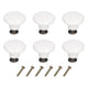 6Pcs Round Ceramic Cabinet Knobs Exquisite Single Hole Pull Handle for Drawer Cupboard DoorWhite