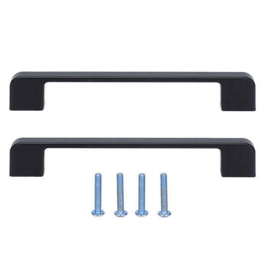 2pcs Cabinet Pulls Black Zinc Alloy Kitchen Drawer Handles with Screws for Drawer Wardrobe Cupboard Door