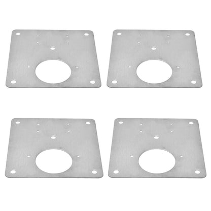 4Set Hinge Plate Stainless Steel Hinge Side Plate Cabinet Door Hinge Repair Bracket for Home Kitchen
