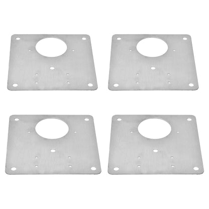 4Set Hinge Plate Stainless Steel Hinge Side Plate Cabinet Door Hinge Repair Bracket for Home Kitchen