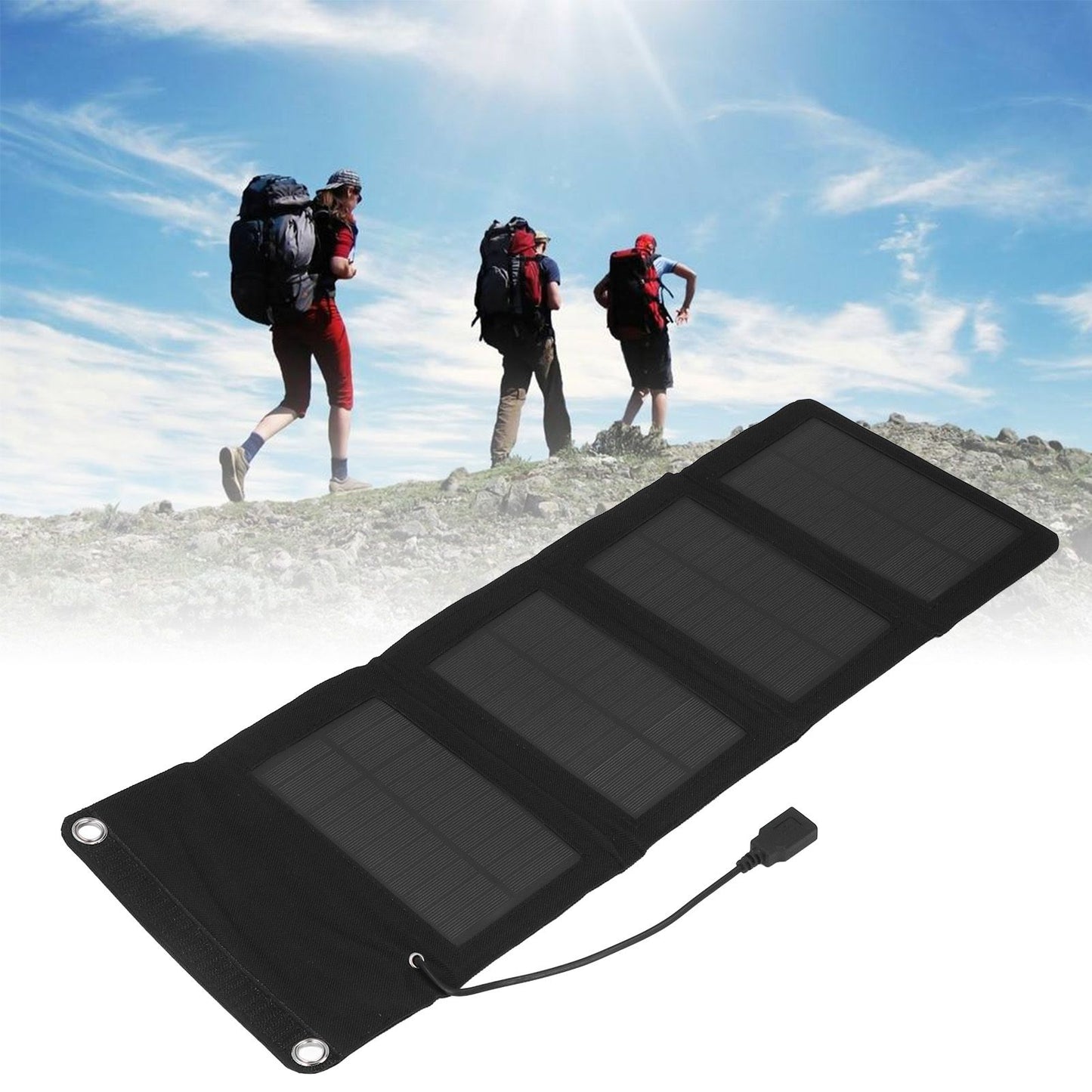 Solar Charger Portable Folding High Conversion Efficiency 7W Protection Battery Power Solar Panel Charger