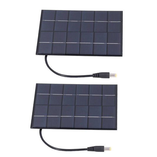 2PCS 2W Solar Panels High Conversion Rate DC5521 Output Rechargeable 3.7V Battery Solar Panel Charger for Solar Light