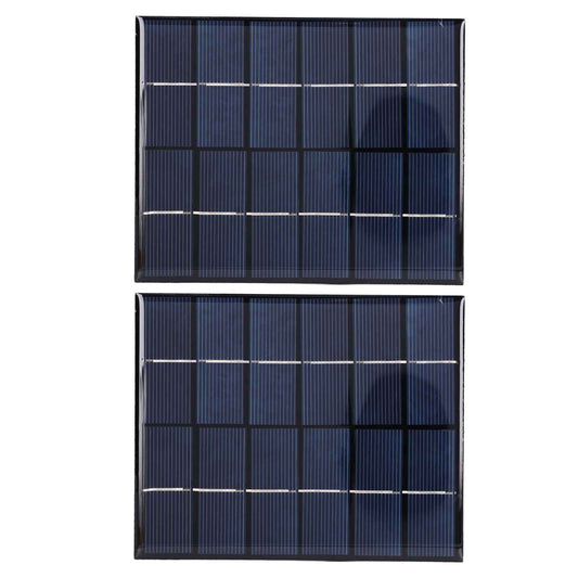 2PCS 2W Solar Panels High Conversion Rate DC5521 Output Rechargeable 3.7V Battery Solar Panel Charger for Solar Light