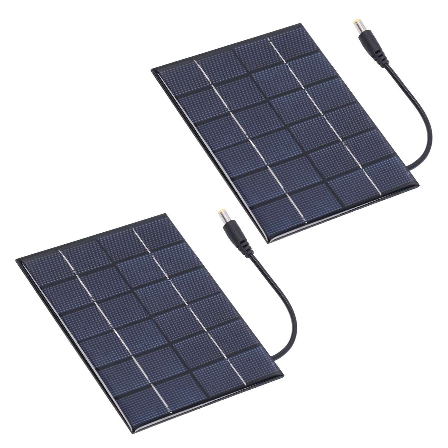 2PCS 2W Solar Panels High Conversion Rate DC5521 Output Rechargeable 3.7V Battery Solar Panel Charger for Solar Light