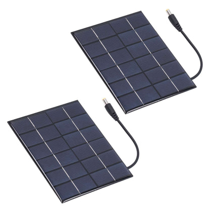 2PCS 2W Solar Panels High Conversion Rate DC5521 Output Rechargeable 3.7V Battery Solar Panel Charger for Solar Light