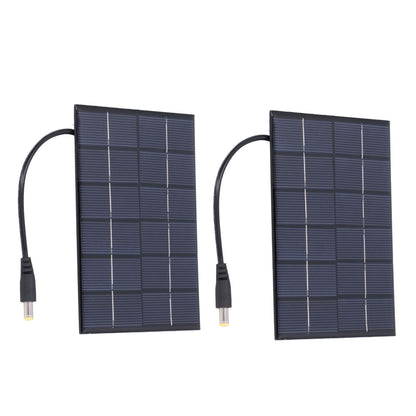 2PCS 2W Solar Panels High Conversion Rate DC5521 Output Rechargeable 3.7V Battery Solar Panel Charger for Solar Light