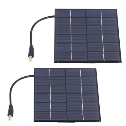 2PCS 2W Solar Panels High Conversion Rate DC5521 Output Rechargeable 3.7V Battery Solar Panel Charger for Solar Light