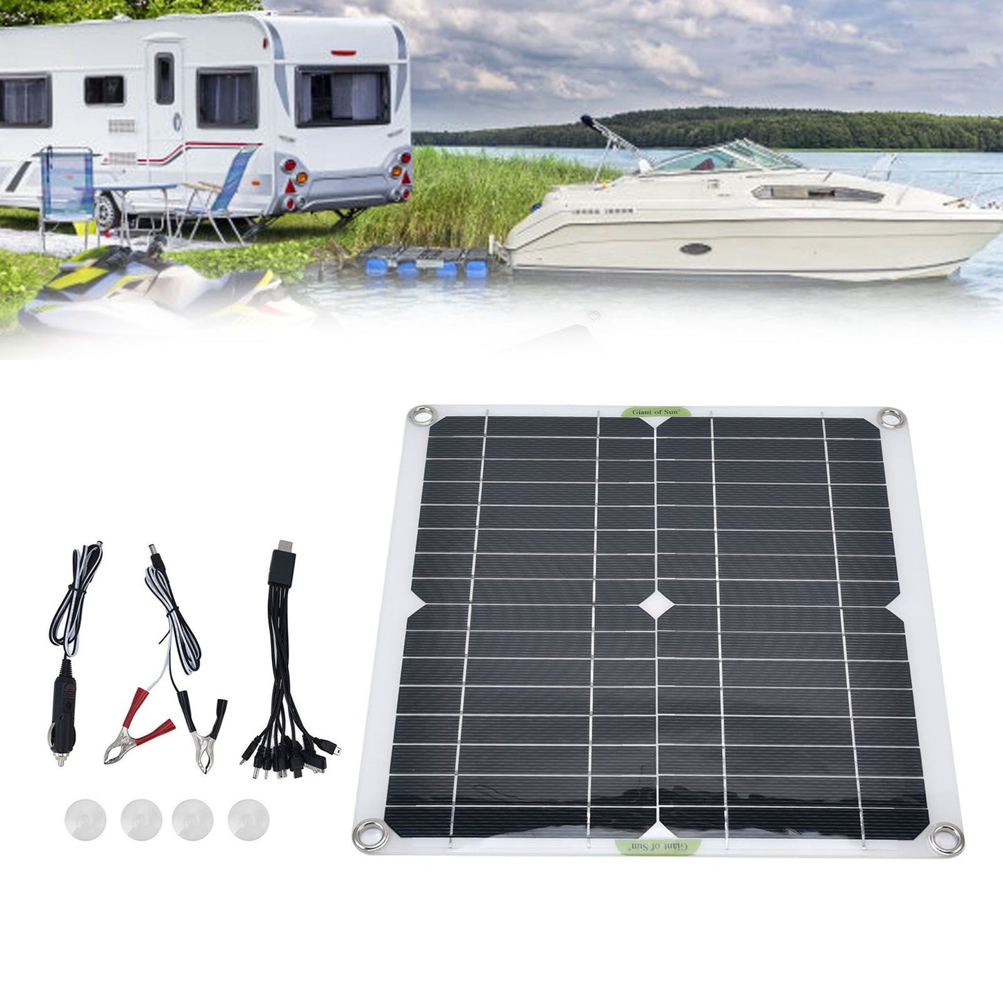 Portable Solar Panel 200W 5V Waterproof Lightweight Thin Design Solar Charger Board for Household Car Ship