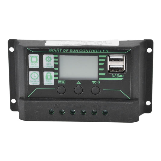 Solar Charge Discharge Controller Adjustable LCD Display PWM Dual USB Photovoltaic MPPT Solar Panel Regulator 10A