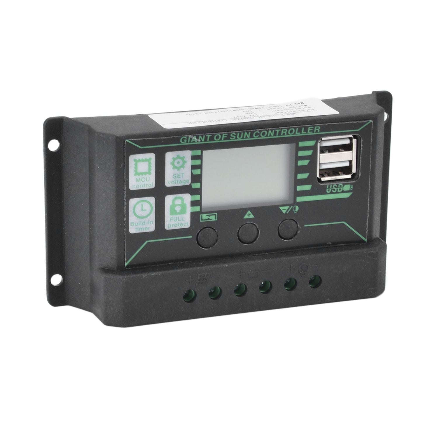 Solar Charge Discharge Controller Adjustable LCD Display PWM Dual USB Photovoltaic MPPT Solar Panel Regulator 10A