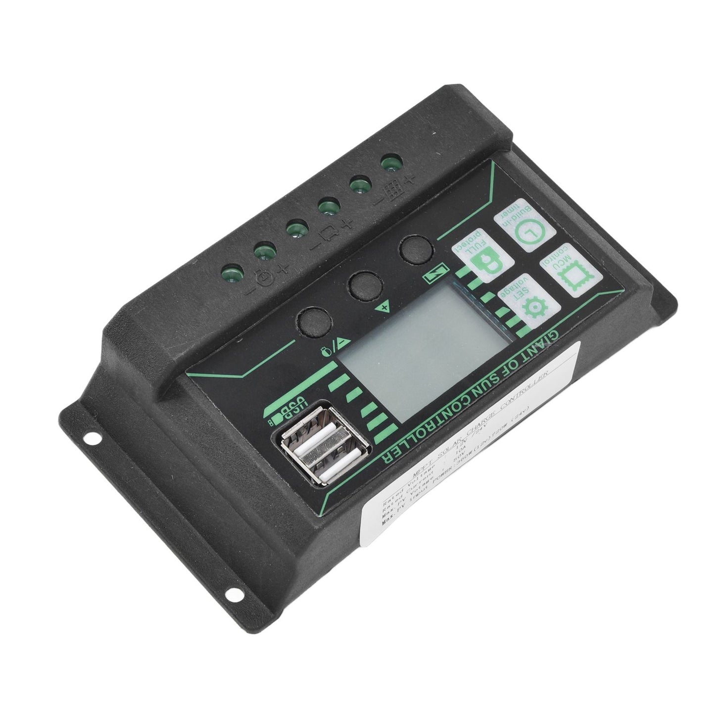 Solar Charge Discharge Controller Adjustable LCD Display PWM Dual USB Photovoltaic MPPT Solar Panel Regulator 10A