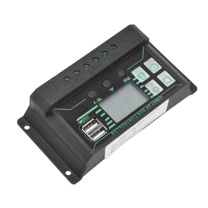 Solar Charge Discharge Controller Adjustable LCD Display PWM Dual USB Photovoltaic MPPT Solar Panel Regulator 20A