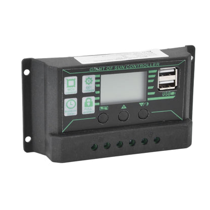 Solar Charge Discharge Controller Adjustable LCD Display PWM Dual USB Photovoltaic MPPT Solar Panel Regulator 30A