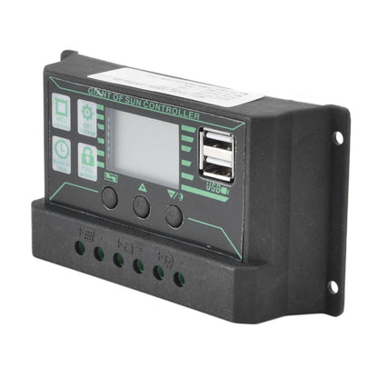 Solar Charge Discharge Controller Adjustable LCD Display PWM Dual USB Photovoltaic MPPT Solar Panel Regulator 30A