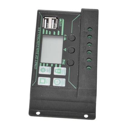 Solar Charge Discharge Controller Adjustable LCD Display PWM Dual USB Photovoltaic MPPT Solar Panel Regulator 30A