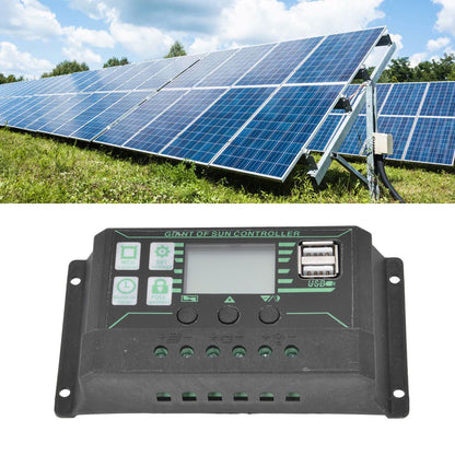 Solar Charge Discharge Controller Adjustable LCD Display PWM Dual USB Photovoltaic MPPT Solar Panel Regulator 30A