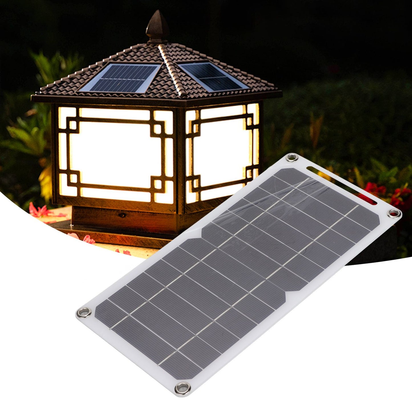 Solar Panel 6W 5V Monocrystalline Silicon Durable Semi Flexible Portable Solar Panel Charger for Car Boat Phone