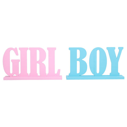 Gender Reveal Table Decorations Wooden Boy Girl Wood Signs for Baby Shower Gender Reveal Party Supplies