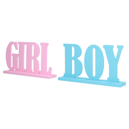 Gender Reveal Table Decorations Wooden Boy Girl Wood Signs for Baby Shower Gender Reveal Party Supplies