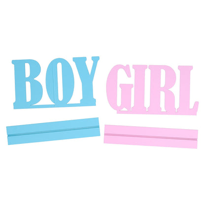 Gender Reveal Table Decorations Wooden Boy Girl Wood Signs for Baby Shower Gender Reveal Party Supplies