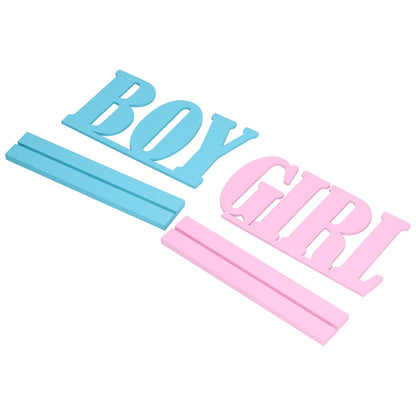 Gender Reveal Table Decorations Wooden Boy Girl Wood Signs for Baby Shower Gender Reveal Party Supplies