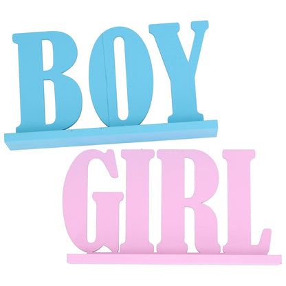 Gender Reveal Table Decorations Wooden Boy Girl Wood Signs for Baby Shower Gender Reveal Party Supplies