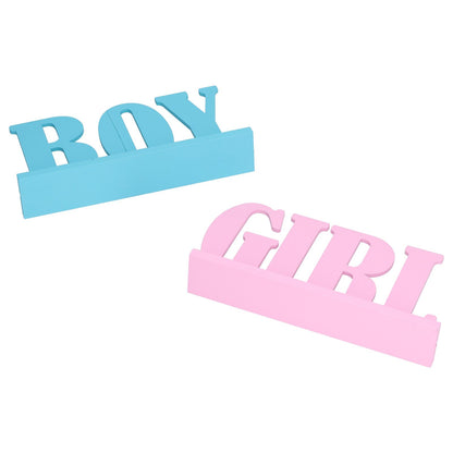 Gender Reveal Table Decorations Wooden Boy Girl Wood Signs for Baby Shower Gender Reveal Party Supplies