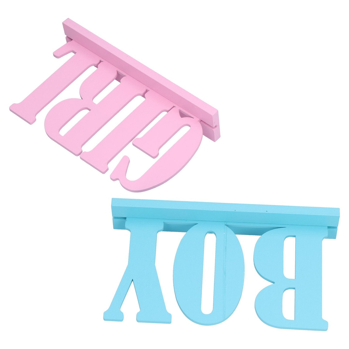 Gender Reveal Table Decorations Wooden Boy Girl Wood Signs for Baby Shower Gender Reveal Party Supplies