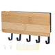 Wall Mounted Key Holder Bamboo Modern Anti Slip Key Hanger for Home Office Living RoomBamboo Color
