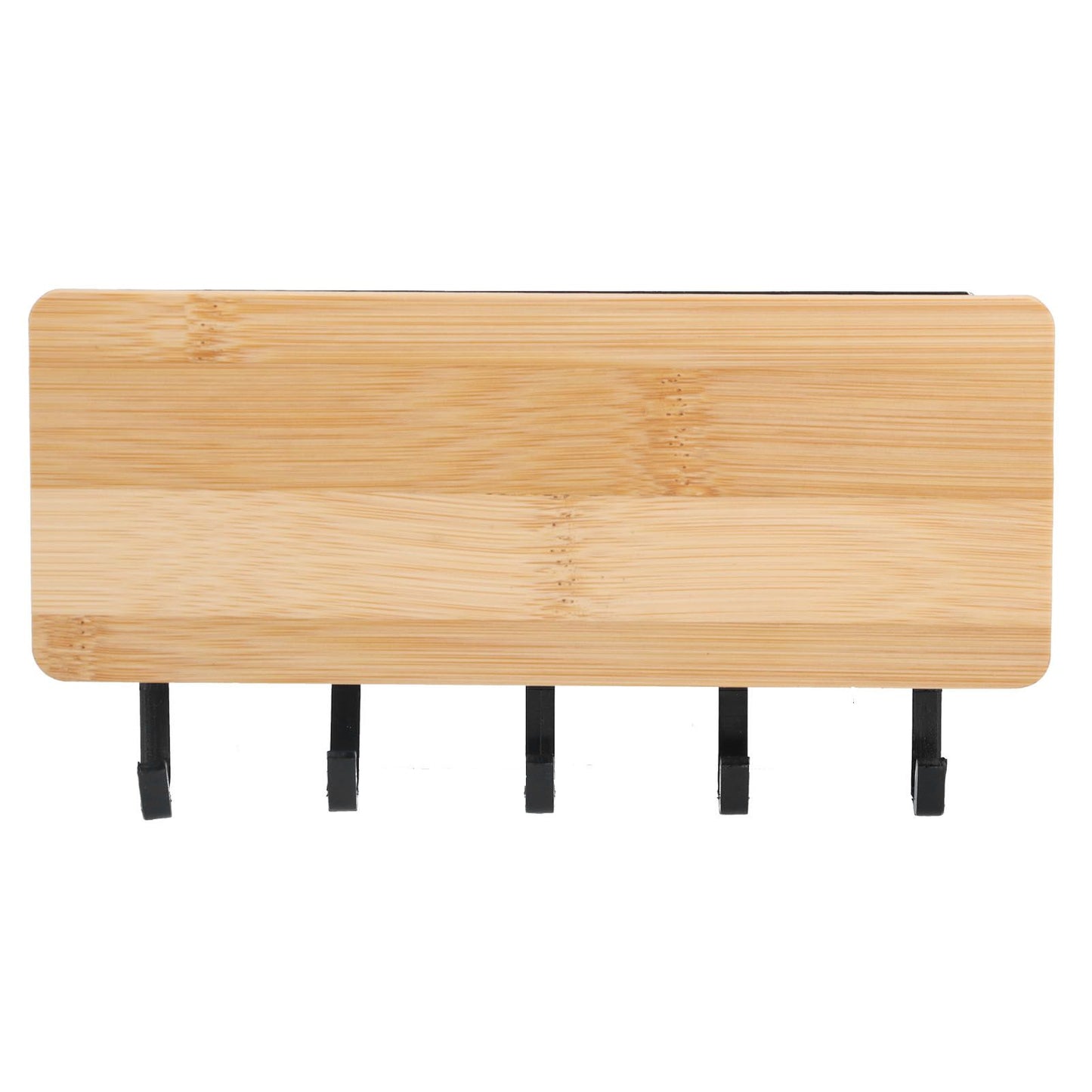 Wall Mounted Key Holder Bamboo Modern Anti Slip Key Hanger for Home Office Living RoomBamboo Color