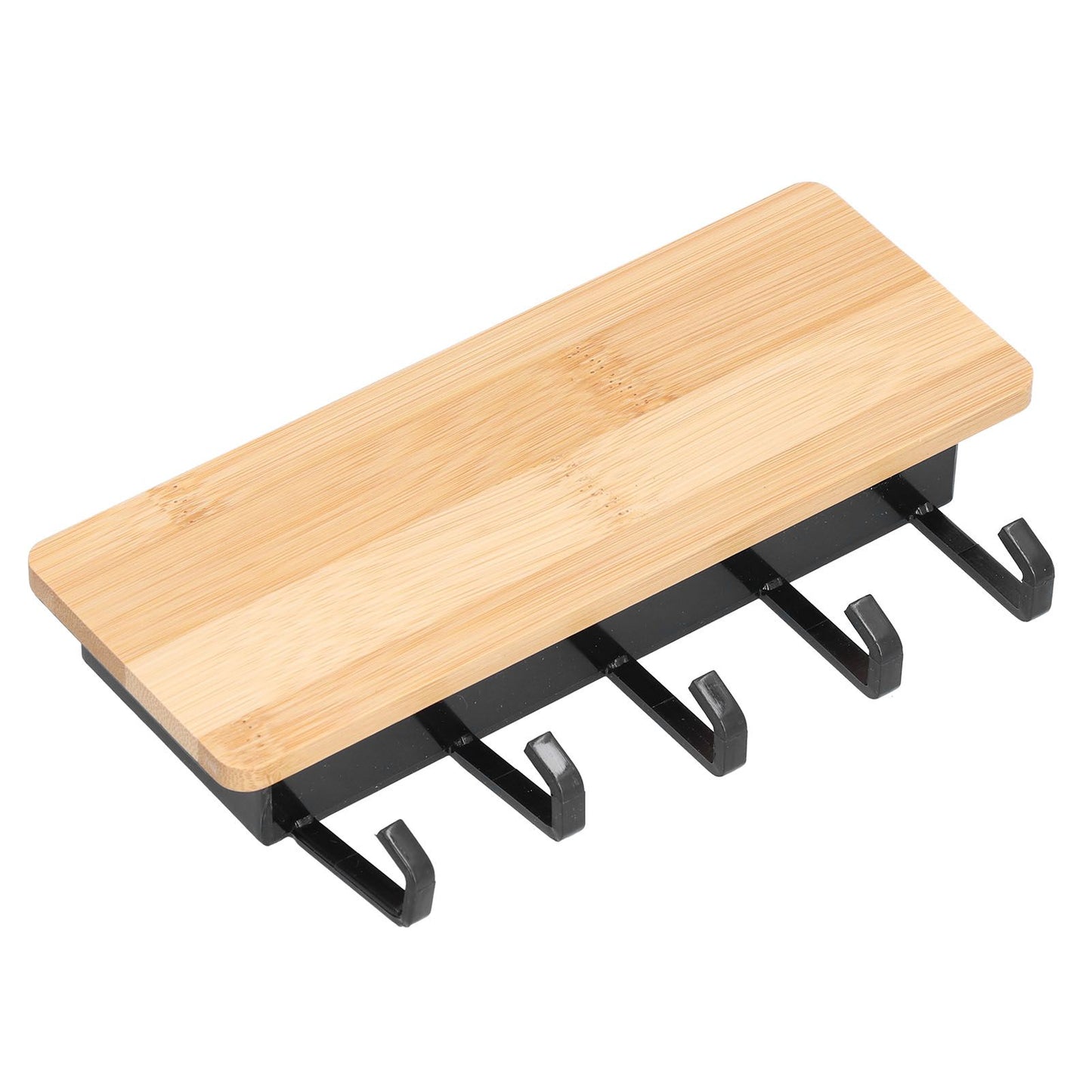 Wall Mounted Key Holder Bamboo Modern Anti Slip Key Hanger for Home Office Living RoomBamboo Color