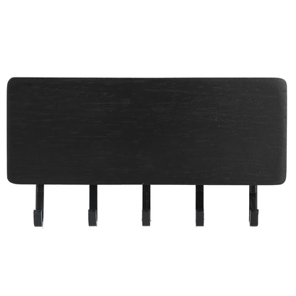 Wall Mounted Key Holder Bamboo Modern Anti Slip Key Hanger for Home Office Living RoomBlack