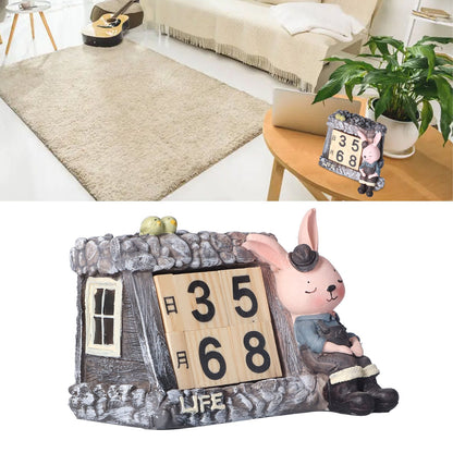 Innovative Rabbits Cabin Calendar Decorative TV Cabinet Decoration for Wedding Home Desktop