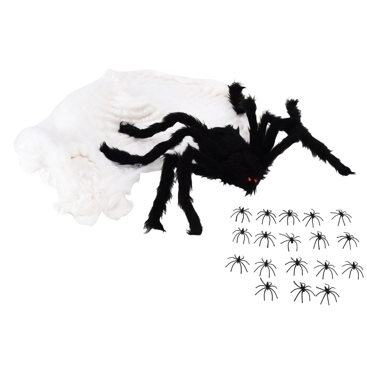Decorative Spider Spook House Artificial Spider with Fake Cobweb for Party Halloween Festival Decoration