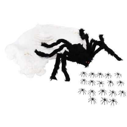 Decorative Spider Spook House Artificial Spider with Fake Cobweb for Party Halloween Festival Decoration