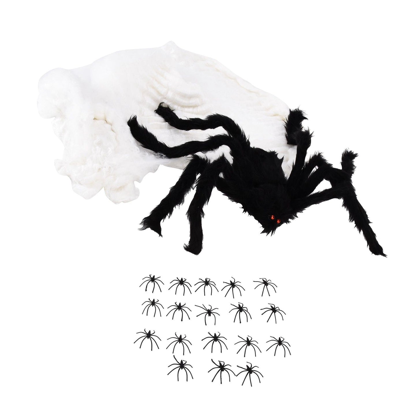 Decorative Spider Spook House Artificial Spider with Fake Cobweb for Party Halloween Festival Decoration
