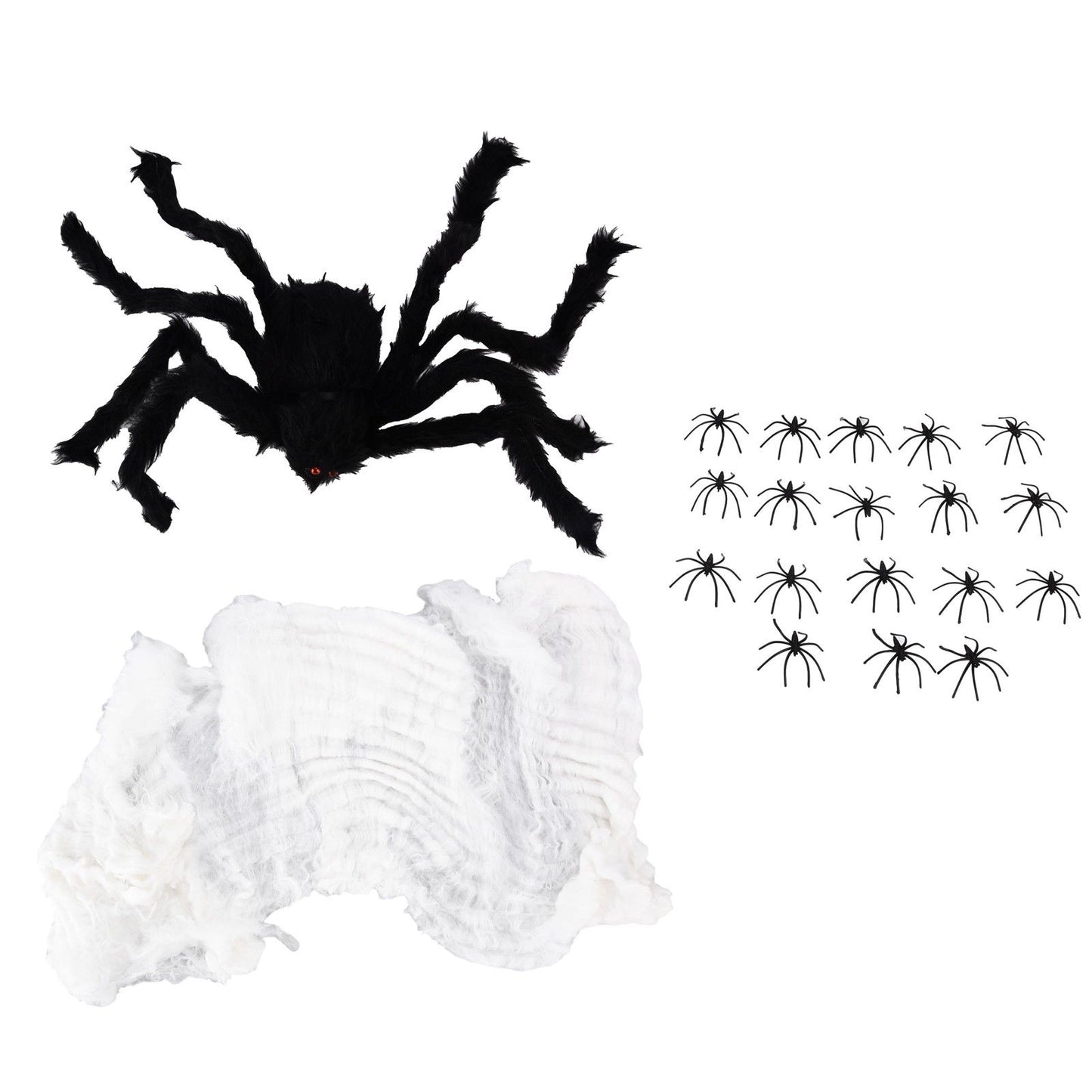 Decorative Spider Spook House Artificial Spider with Fake Cobweb for Party Halloween Festival Decoration
