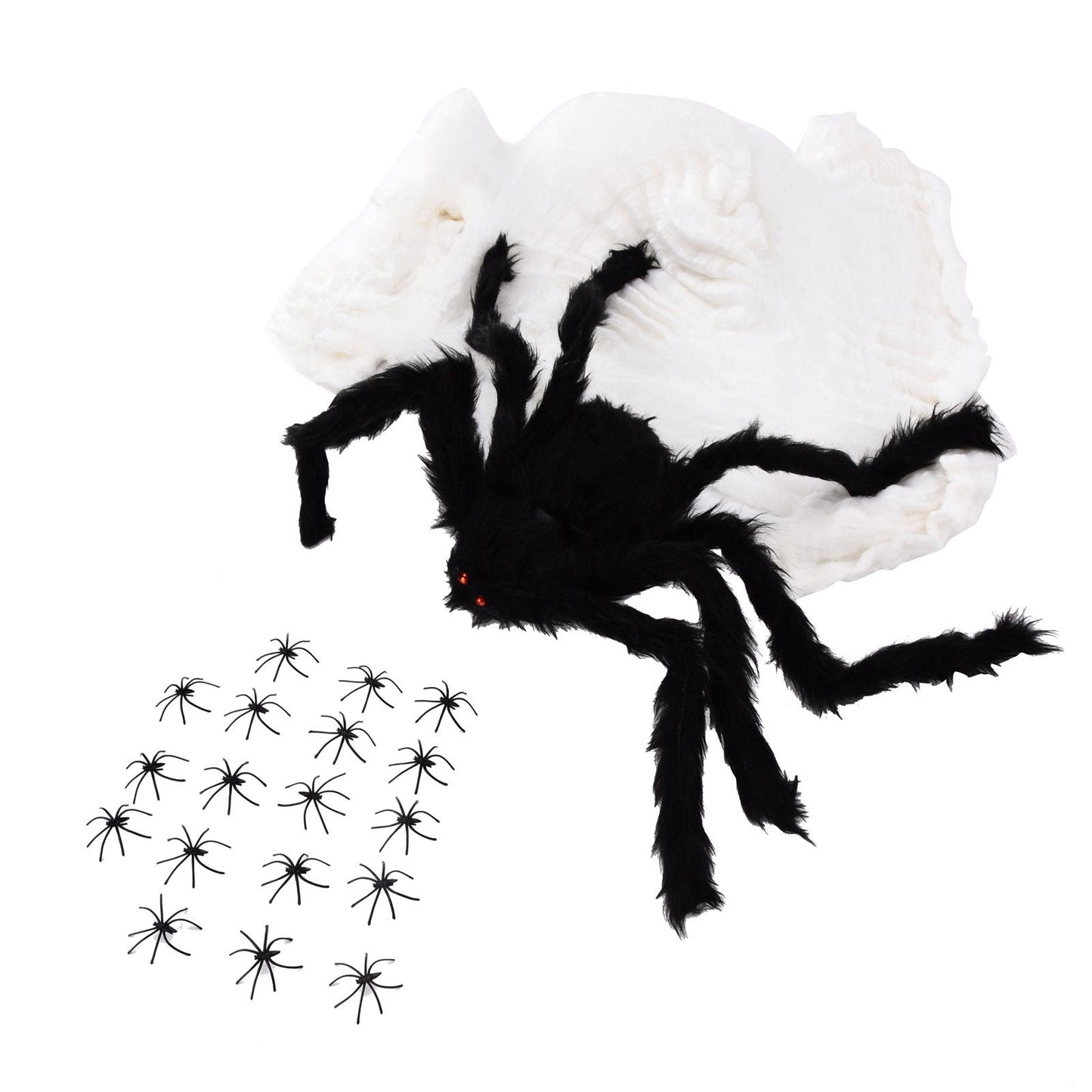Decorative Spider Spook House Artificial Spider with Fake Cobweb for Party Halloween Festival Decoration