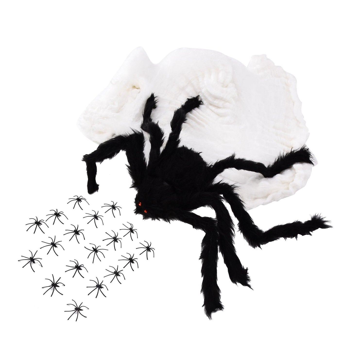 Decorative Spider Spook House Artificial Spider with Fake Cobweb for Party Halloween Festival Decoration