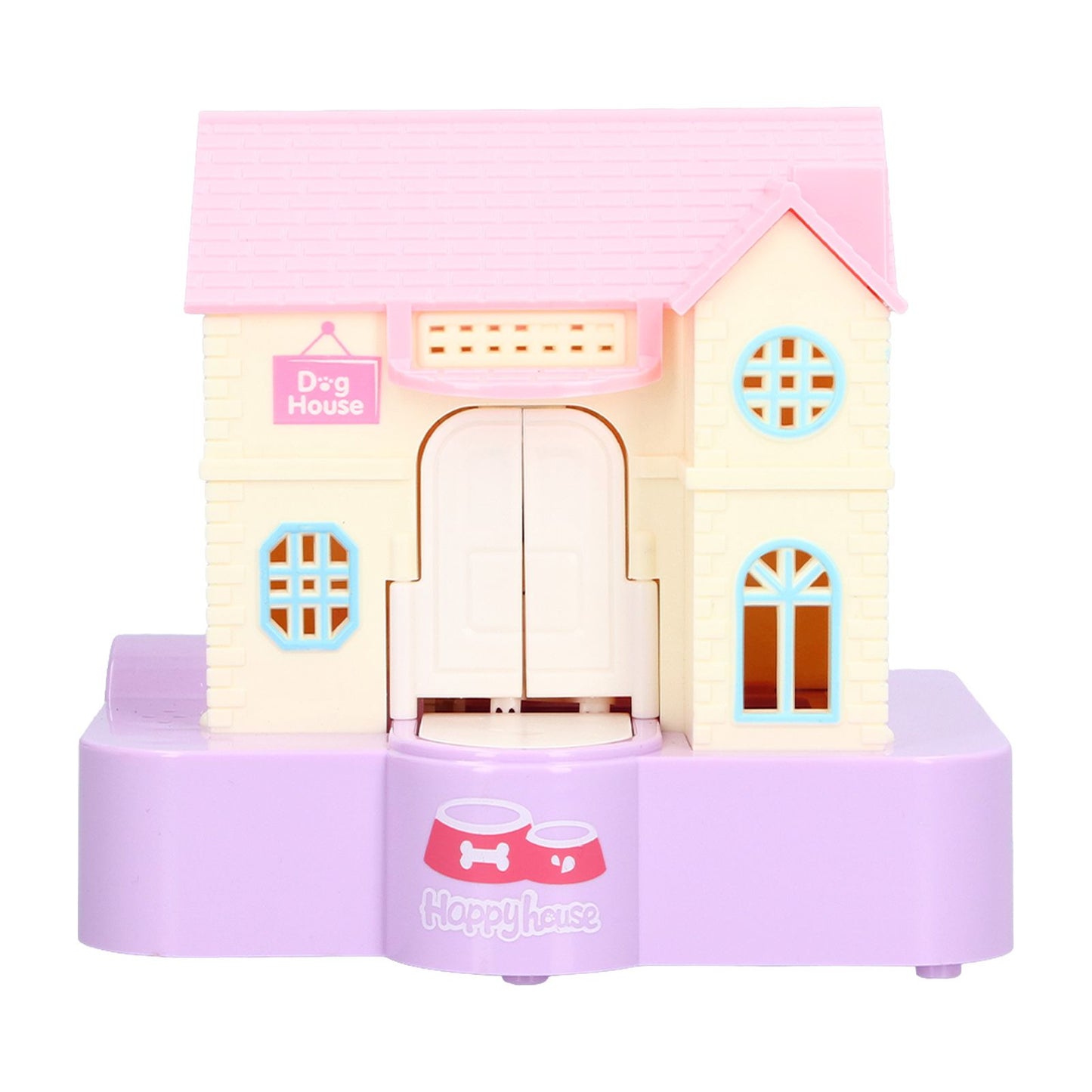 Doghouse Money Saving Box Automatic Coin Swallowing with Light Music Effects Toy Gift for KidsPurple Fortune Dog