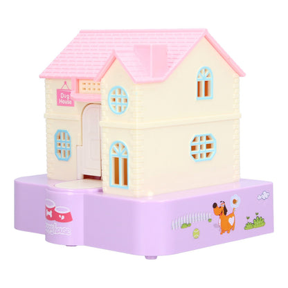 Doghouse Money Saving Box Automatic Coin Swallowing with Light Music Effects Toy Gift for KidsPurple Fortune Dog