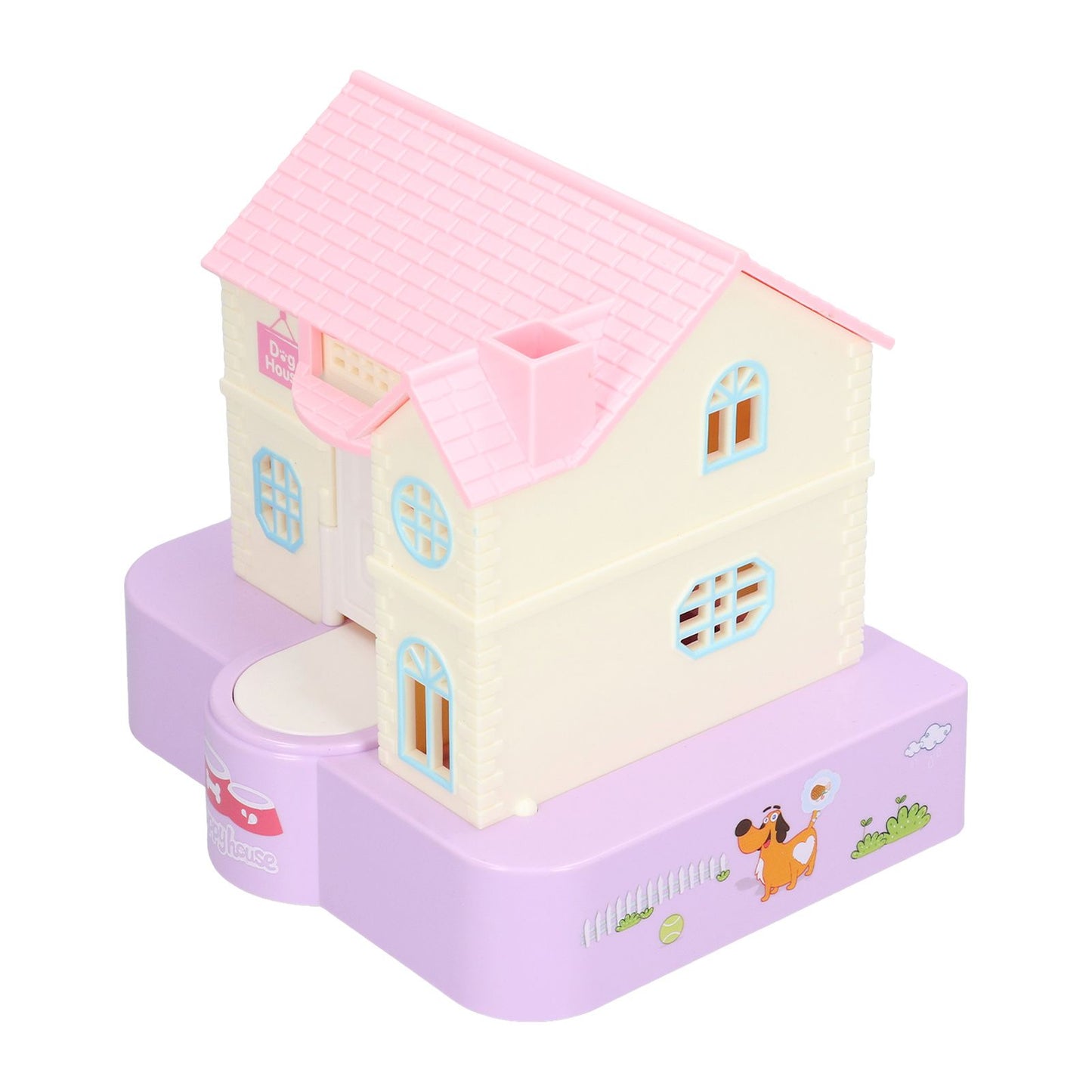 Doghouse Money Saving Box Automatic Coin Swallowing with Light Music Effects Toy Gift for KidsPurple Fortune Dog